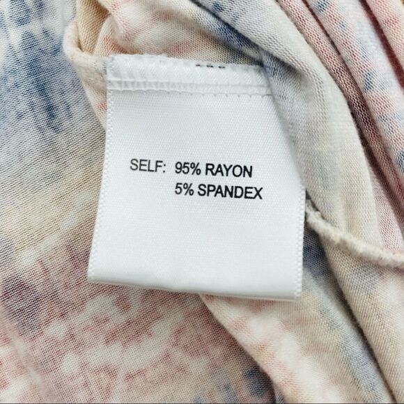 Rose + Olive earth tone orange navy high low boho draped back tank size large - Picture 3 of 6